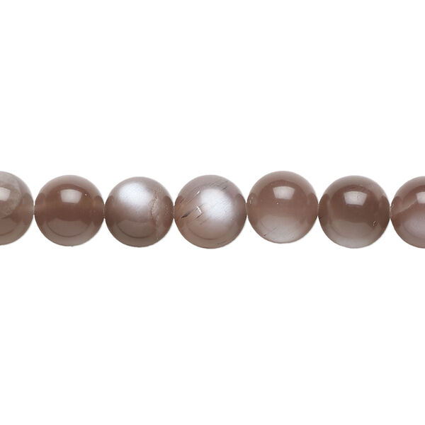 Bead, coffee moonstone (natural), 6-7mm hand-cut round, B+ grade, Mohs hardness 6 to 6-1/2. Sold per 8-inch strand, approximately 25-30 beads. image number 0