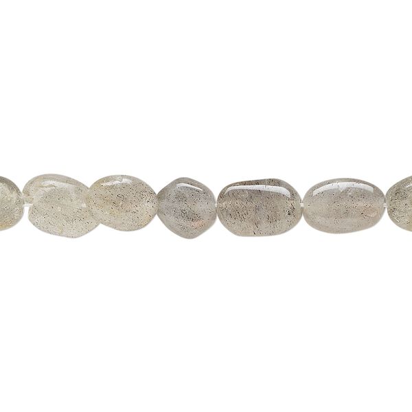 Labradorite 1pkg1, hand-cut puffed oval bead natural 13 inch 7x6mm-12x8mm image number 0