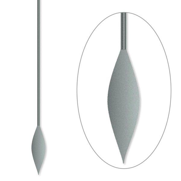 Paddle pin, gunmetal-plated brass, 2-inch spear style, 22 gauge. Sold per pkg of 100. image number 0
