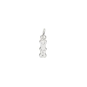 Charm, sterling silver, pkg/1, 12x4.5mm fancy block letter "I."