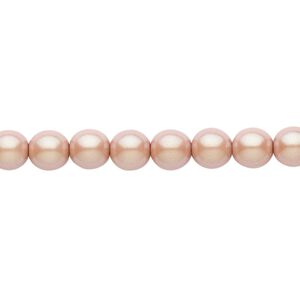 Bead, Czech pearl-coated glass druk, opaque iridescent pink, 6mm round. Sold per 15-1/2" to 16" strand.
