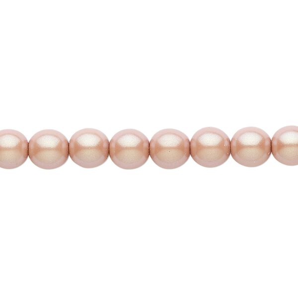 Bead, Czech pearl-coated glass druk, opaque iridescent pink, 6mm round. Sold per 15-1/2" to 16" strand. image number 0