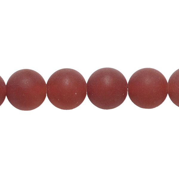 Bead, carnelian (dyed/heated), matte, 10mm round, B grade, Mohs hardness 6-1/2 to 7. Sold per 15-1/2" to 16" strand. image number 0
