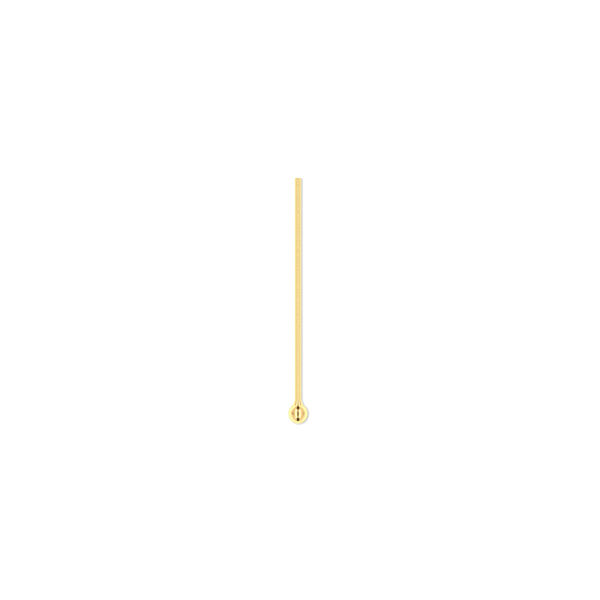 Head pin, gold-plated brass, 3/4 inch with 1.5mm ball, 24 gauge. Sold per pkg of 500. image number 0