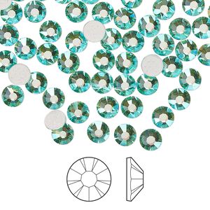 Flat back 1440pk Caribbean Sea AB foil back, Preciosa MAXIMA Czech crystal hotfix rhinestone 4.6-4.8mm chaton rose round SS20