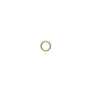 Jump ring, 14Kt gold, 5mm round, 3.4mm inside diameter, 20 gauge. Sold per pkg of 4.