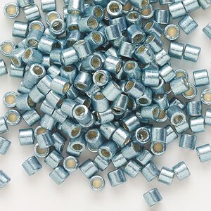 Seed bead, Delica®, glass, pkg/7.5g, #8 round, Duracoat® opaque galvanized seafoam (DBL-1846).