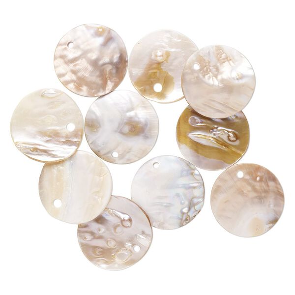 Focal, blister pearl (natural), 42-46mm round, Mohs hardness 3-1/2. Sold per pkg of 10. image number 0