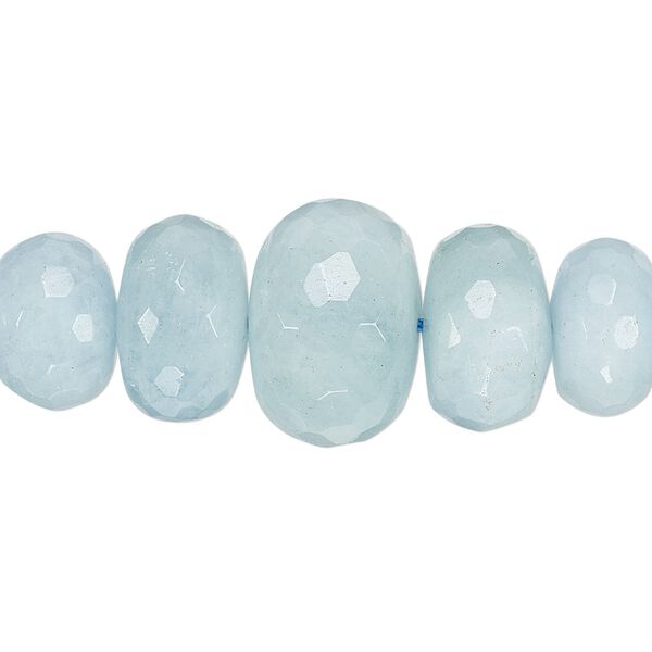 Aquamarine 1pkg1, faceted rondelle bead 18 inch graduated 8x5mm-18x13mm image number 0