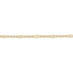 Chain 1pkg1 cable / mirror, 1.6mm / 2.4mm, gold-finished brass 5 foot unfinished