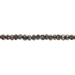 Black spinel 1pkg1, hand-cut faceted rondelle bead 13 inch 3x2mm-4x3mm