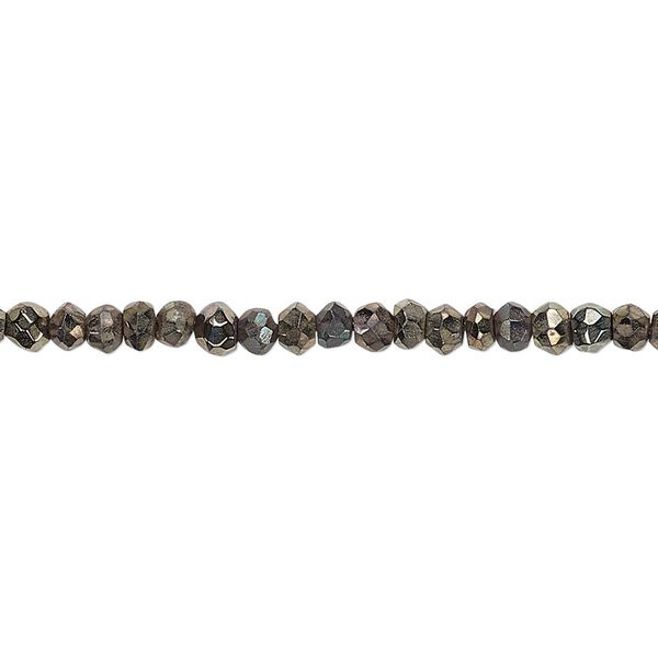 Black spinel 1pkg1, hand-cut faceted rondelle bead 13 inch 3x2mm-4x3mm image number 0