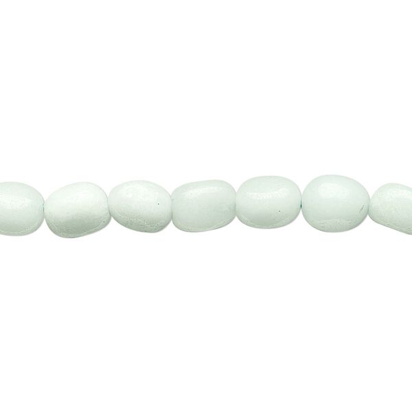 Amazonite 1pkg1, pebble bead natural 15.5-16 inch small image number 0