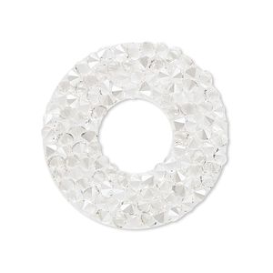 Iron-on transfer 1pk crystal silver shade, Crystal Passions® 30mm round 72032