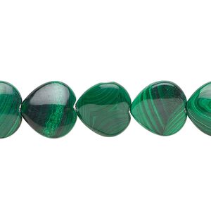Malachite 1pkg1, heart bead natural 8 inch 12mm