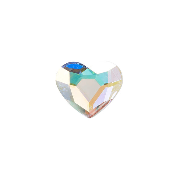 Flat back 108pk crystal AB foil back, Preciosa MAXIMA Czech crystal rhinestone 14mm heart image number 0