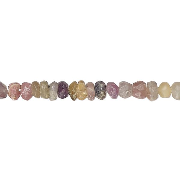 Multi-tourmaline 1pkg1, hand-cut faceted rondelle bead natural 14 inch 4x2mm-5x3mm image number 0