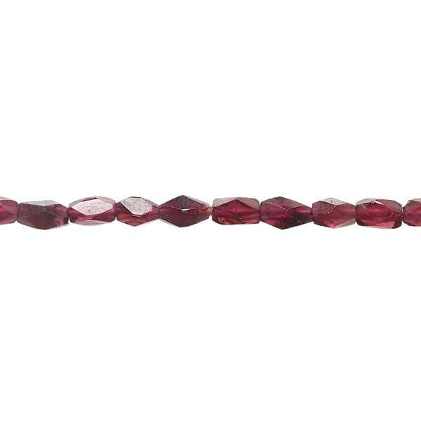 Bead, garnet (dyed), 5x3mm-7x4mm faceted brick, C grade, Mohs hardness 6-1/2 to 7. Sold per 16-inch strand. image number 0
