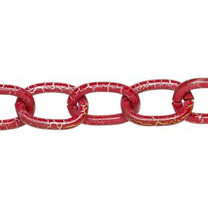 Chain 1pkg1 cable, 12mm, aluminum / crackle multicolored 24 inch