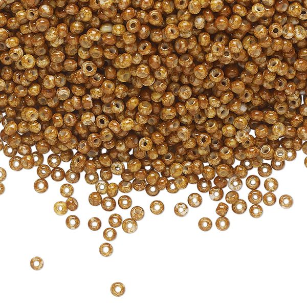 Seed bead, Preciosa Ornela Czech glass, pkg/500g, #11 rocaille, opaque cream travertine chalkwhite, (66209). image number 0