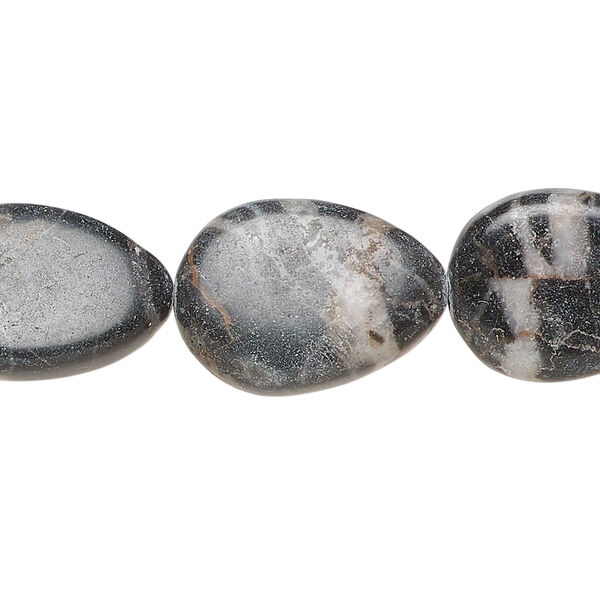 Desert pink marble 1pkg1, puffed teardrop bead natural, 15 inch 18x14mm-20x16mm image number 0