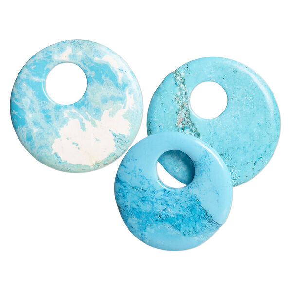 Focal mix, "turquoise" (resin) (imitation), 43-48mm go-go, Mohs hardness 3-1/2 to 4. Sold per pkg of 3. image number 0