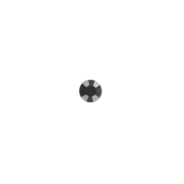 Chaton, glass rhinestone, jet, foil back, 5.27-5.44mm faceted round, SS24. Sold per pkg of 24. image number 0