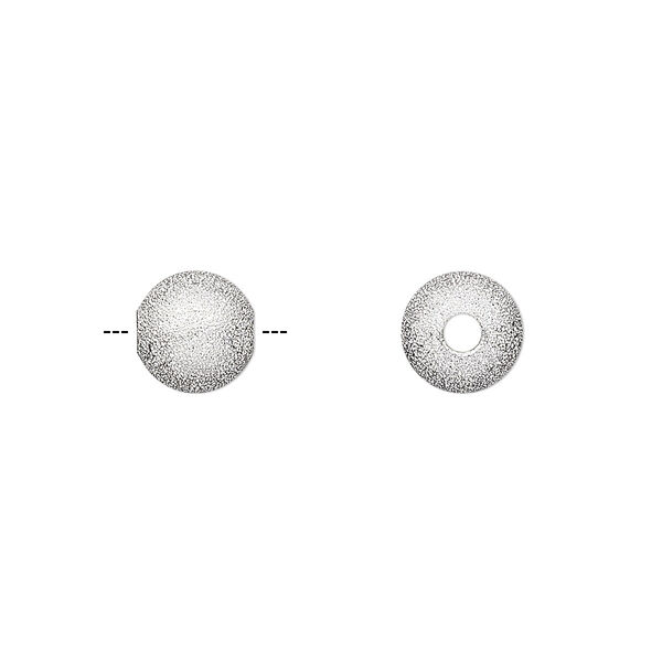 Bead, silver-plated brass, 8mm stardust round. Sold per pkg of 20. image number 0