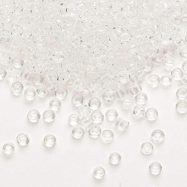 Seed bead, Dyna-Mites™, glass, transparent clear, #8 round. Sold per 1/2 kilogram pkg. image number 0