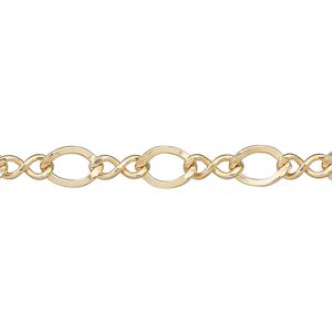 Chain 1pkg1 14Kt gold-filled figure 8, 6mm, 5 foot unfinished