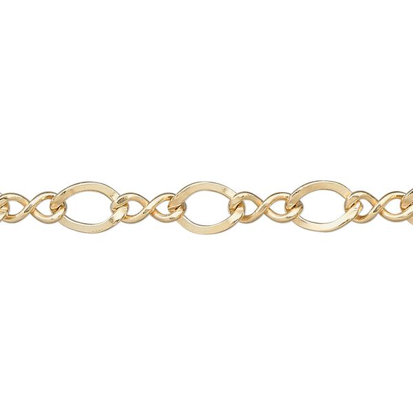 Chain, 14Kt gold-filled, 7x6mm figure 8. Sold per pkg of 5 feet. image number 0