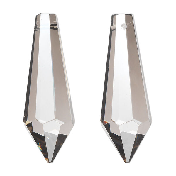 Suncatcher 6pk clear satin, Asfour Crystal 38x12mm top-drilled faceted point image number 0