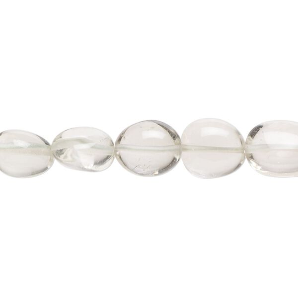 Green quartz 1pkg1, hand-cut pebble bead 17 inch graduated small to large image number 0