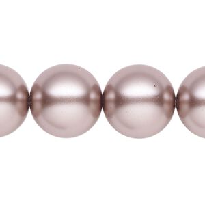 Pearl 1pk platinum, Celestial Crystal® 16mm round 15.5-16 inch