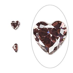 Gem, cubic zirconia, alexandrite purple, 5mm faceted heart, Mohs hardness 8-1/2. Sold per pkg of 2.