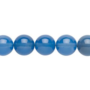 Blue agate 1pkg1, round bead 15.5-16 inch 10mm