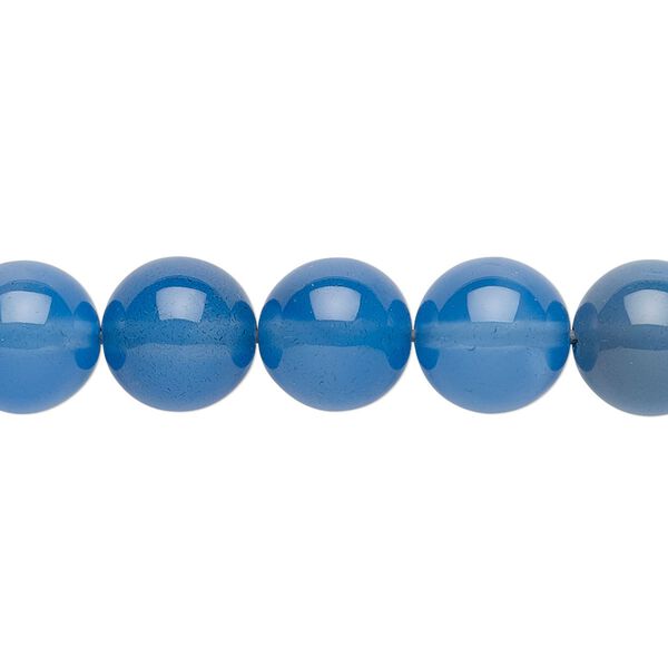 Blue agate 1pkg1, round bead 15.5-16 inch 10mm image number 0