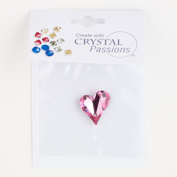 Fancy stone 1pk rose foil back, Crystal Passions® 17x15.5mm sweet heart 4809 image number 0
