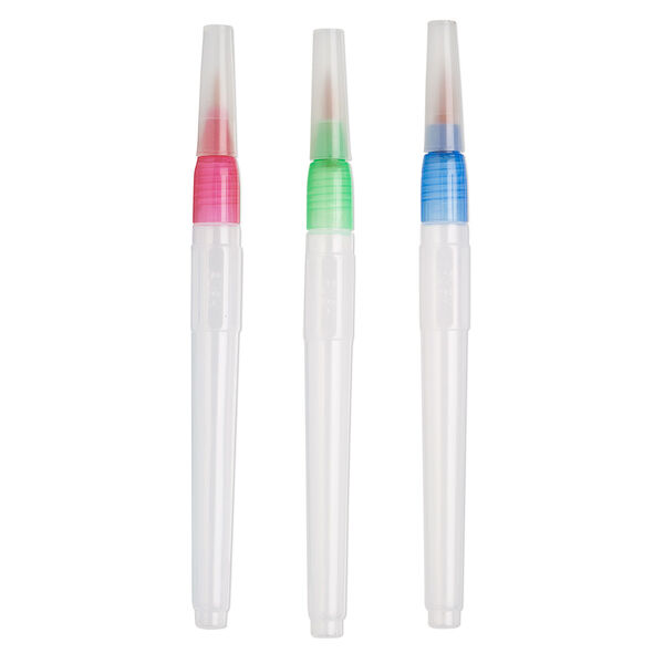 Water brush, Royal & Langnickel®, Aqua Flow™, plastic and taklon, mixed colors, 9mm / 14mm / 18mm tip lengths, 6 inches. Sold per 3-piece set. image number 0