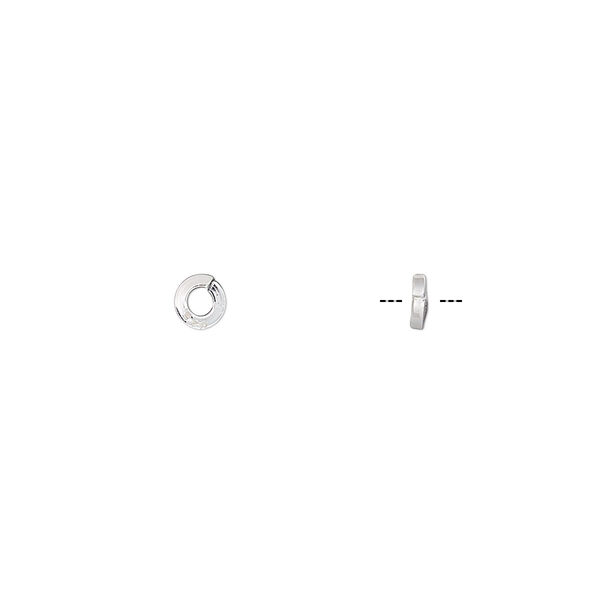 Jump ring, sterling silver, 4mm round square wire, 1.9mm inside diameter, 18 gauge. Sold per pkg of 20. image number 0