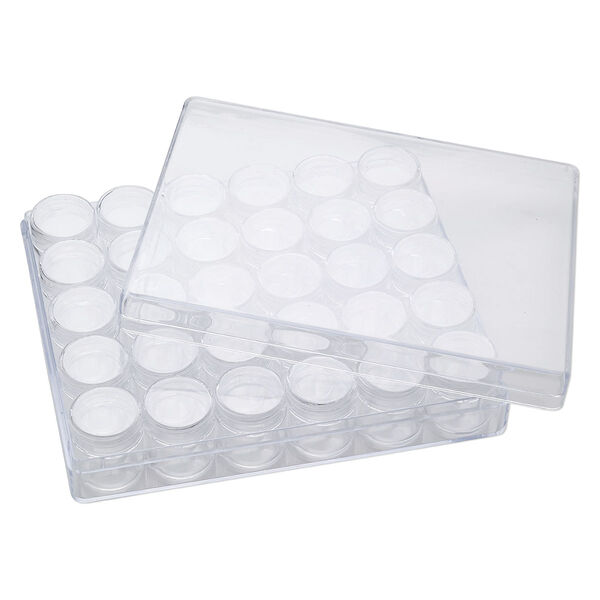 Organizer, clear plastic, 6-3/8 x 5-3/8 x 1-1/2 inch rectangle with 30 containers. Sold individually. image number 1