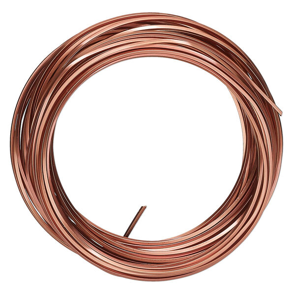 Wire, ParaWire™, antiqued copper, square, 18 gauge. Sold per 7-yard section. image number 0