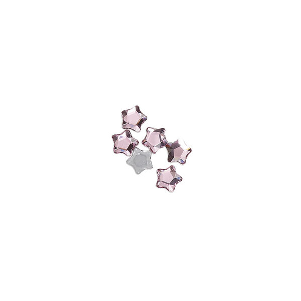 Flat back 6pk rose foil back, Crystal Passions® hotfix rhinestone 4mm star flower 3754 image number 0