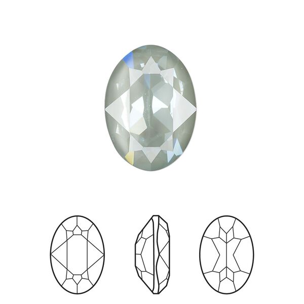 Fancy stone 48pk crystal agave ignite LacquerPRO, Swarovski® 18x13mm oval 4120 image number 0
