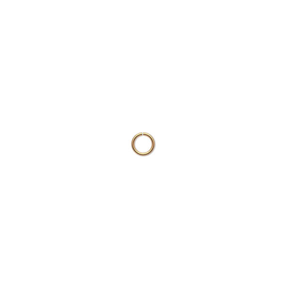 Jump ring, 14Kt gold, 3.5mm round, 2.5mm inside diameter, 24 gauge. Sold per pkg of 4. image number 0