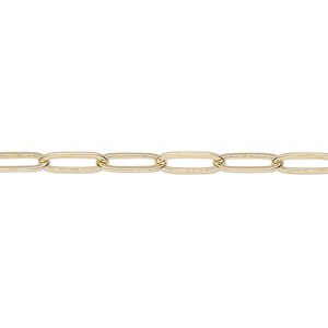 Chain 1pkg1 paperclip, 3.8mm, gold-finished brass 50 foot unfinished
