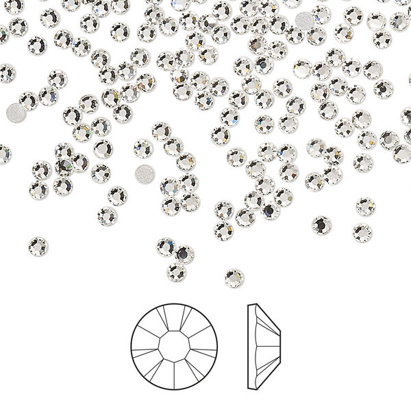 Flat back 144pk crystal foil back, Preciosa MAXIMA Czech crystal hotfix rhinestone 1.9-2.1mm chaton rose round SS6 image number 0