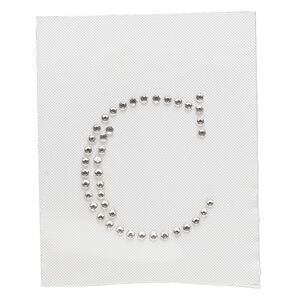 Iron-on transfer 1pk crystal clear, Preciosa Czech crystal 33.5x30mm "C"
