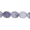 Mother-of-pearl shell 1pkg1, flat oval bead 15 inch blue steel 12x10mm image number 0