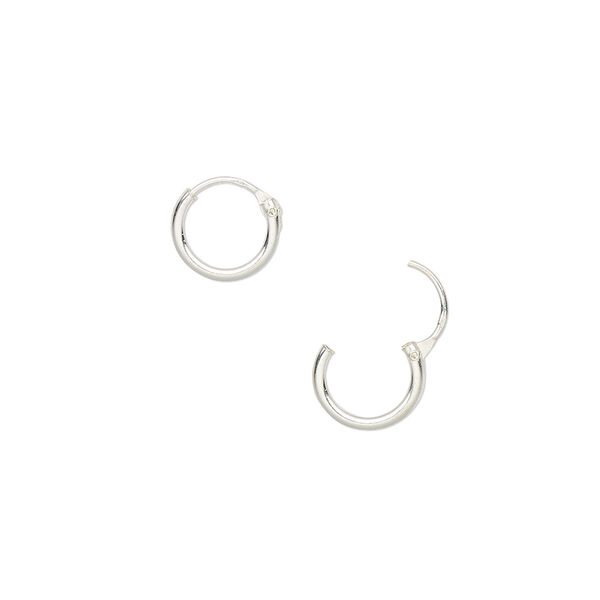 Earring, sterling silver, 8mm round hoop with endless-loop closure. Sold per pkg of 4 pairs. image number 0